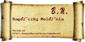 Bagóczky Melánia névjegykártya